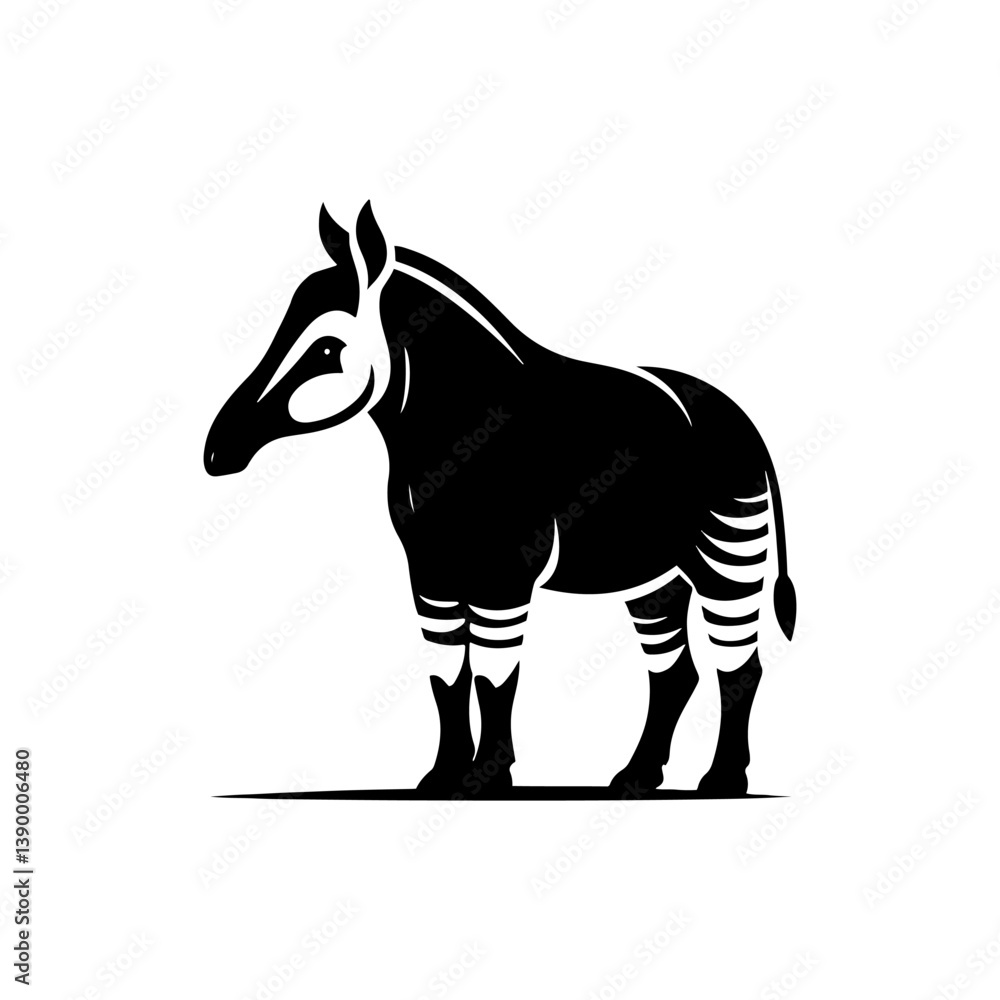 Fototapeta premium Minimalist Okapi Vector - Okapi Silhouette - Minimalist Okapi Design .