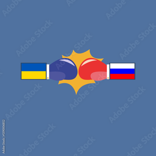 boxing gloves Ukraine and boxing gloves Russia