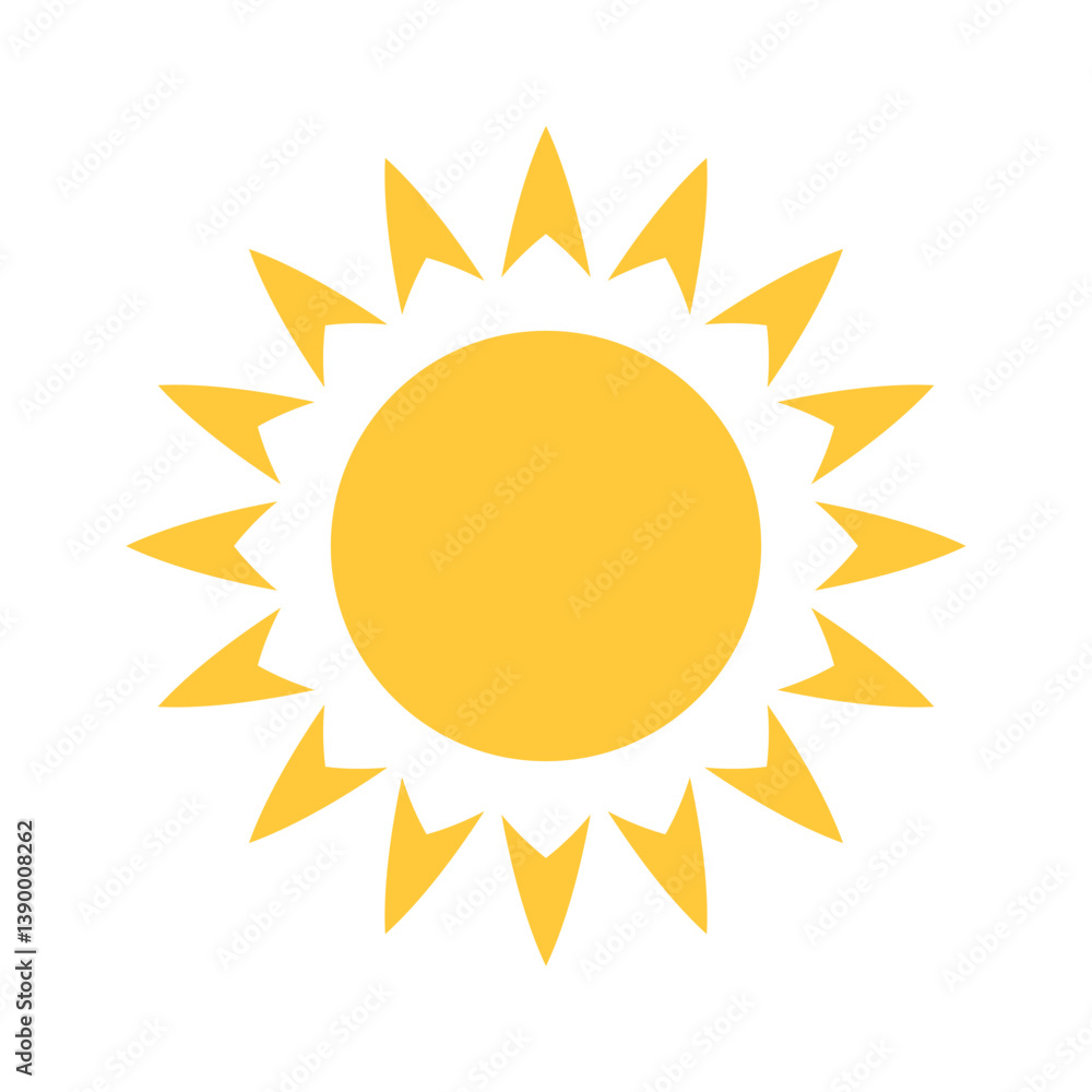 Yellow sun symbol design element Yellow sun symbol design element