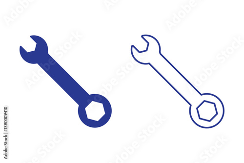 wrench icon vector isolated on white background. Wrench vector icon. Spanner symbol
