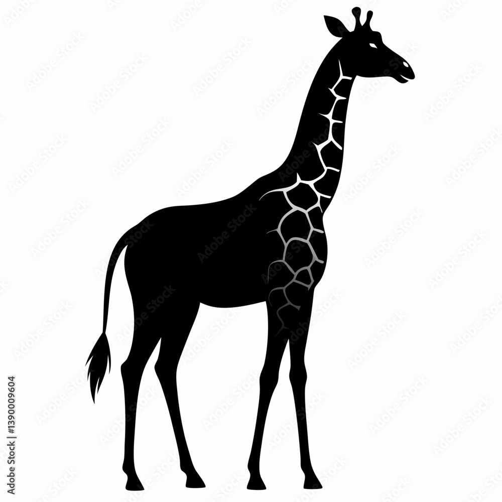 Obraz premium Wildlife Giraffe Silhouette Vector
