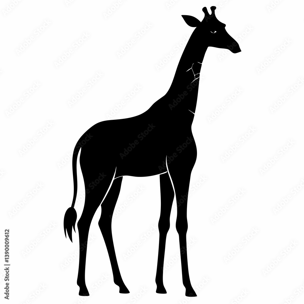 Fototapeta premium Wildlife Giraffe Silhouette Vector