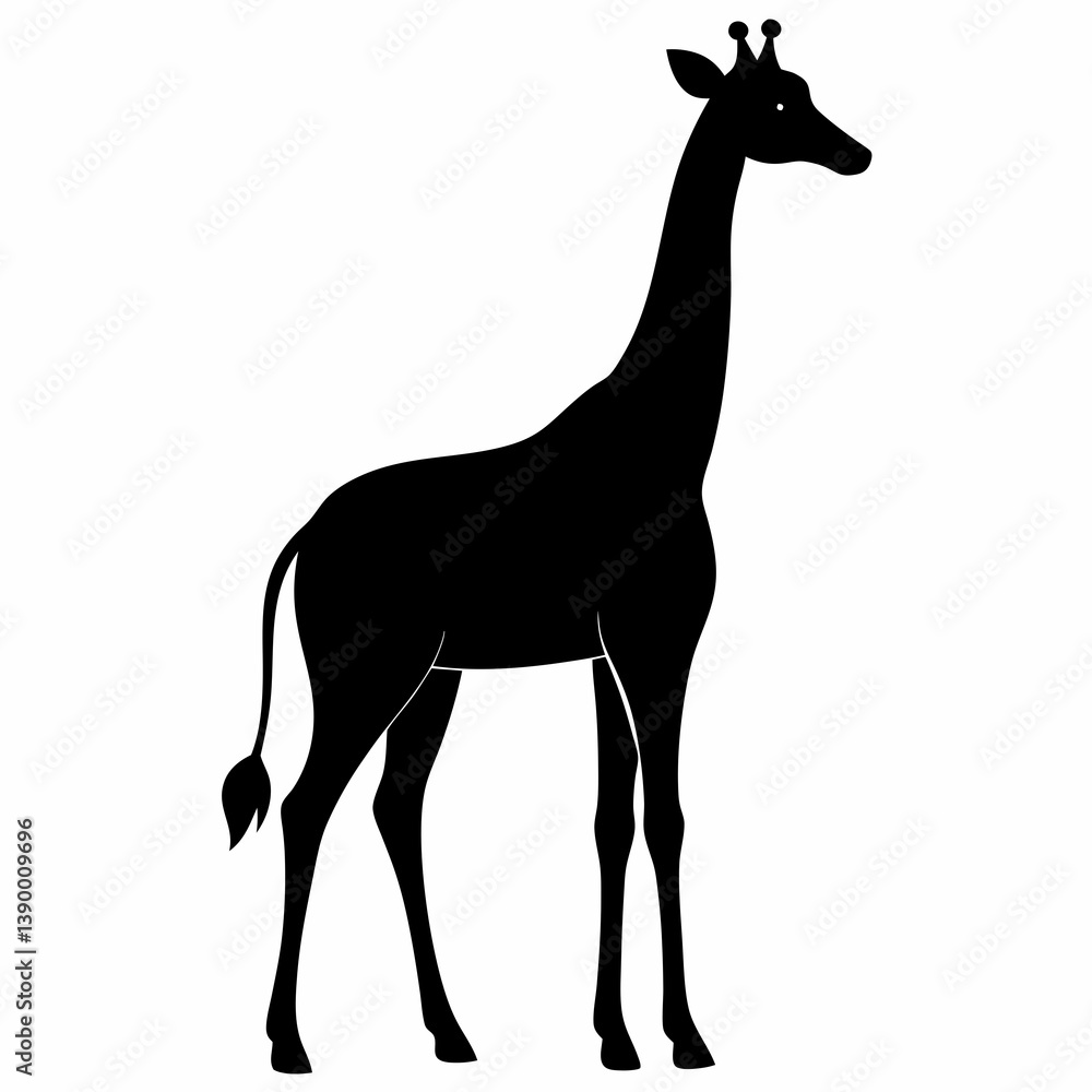 Fototapeta premium Wildlife Giraffe Silhouette Vector