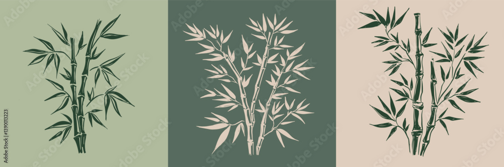 Obraz premium Bamboo tree, Hand drawn style. 