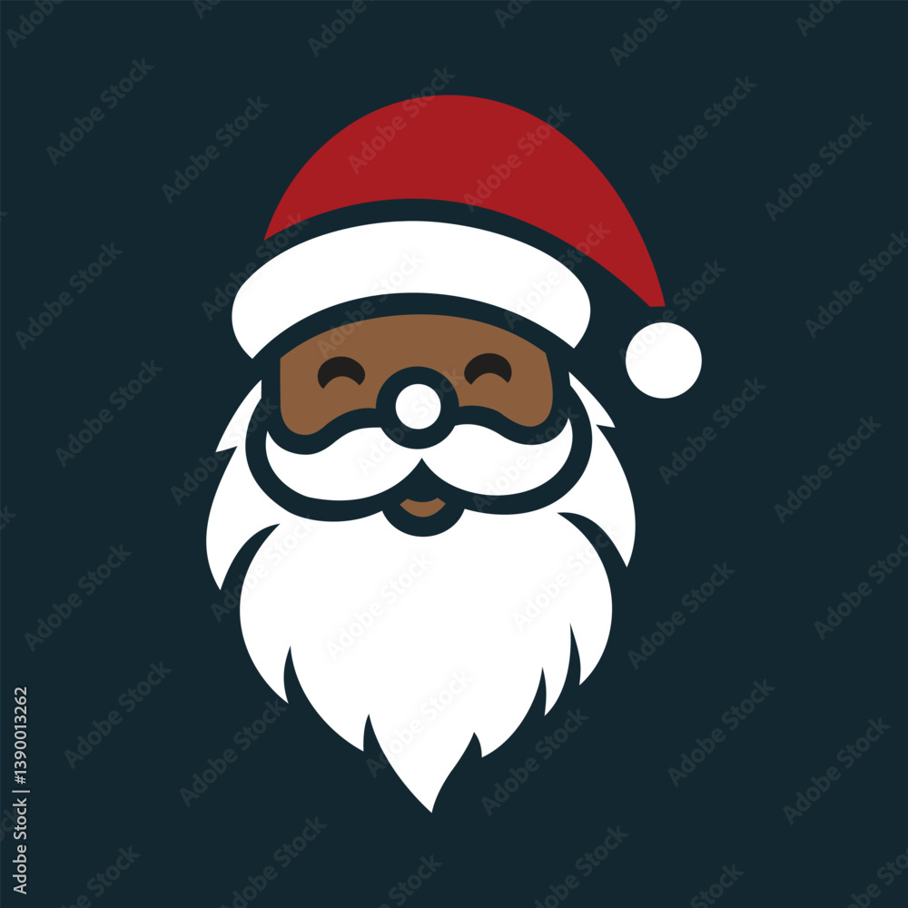 santa claus face with a red hat and mustache santa claus face with a red hat and mustache
