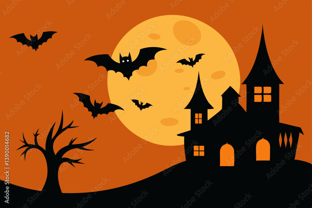 halloween background with castle and pumpkin halloween background with castle and pumpkin