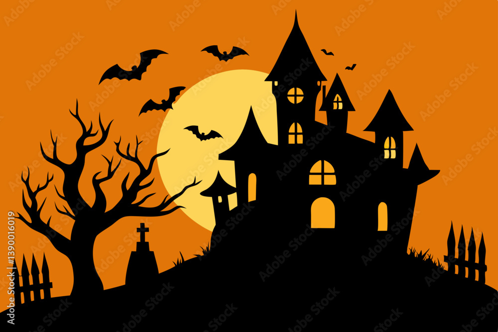 haunted house vector illustration haunted house vector illustration