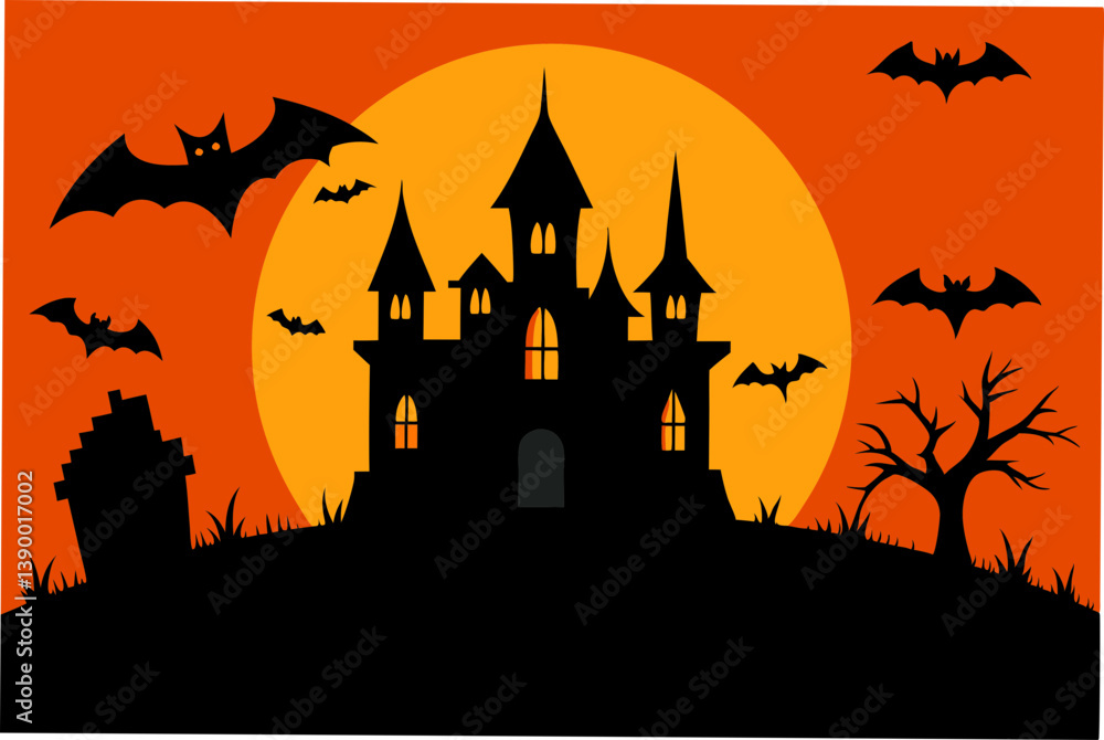 halloween background with haunted house halloween background with haunted house