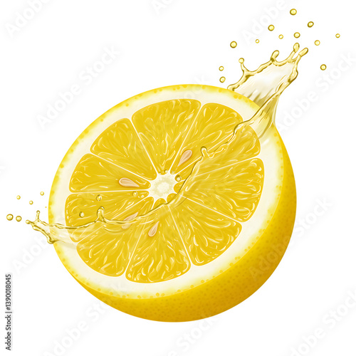 Fresh Lemon with Splash Effect