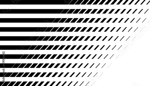 Black and white geometric transition pattern with lines effect. For sporty background and jersey design. Fully editable vector element 
