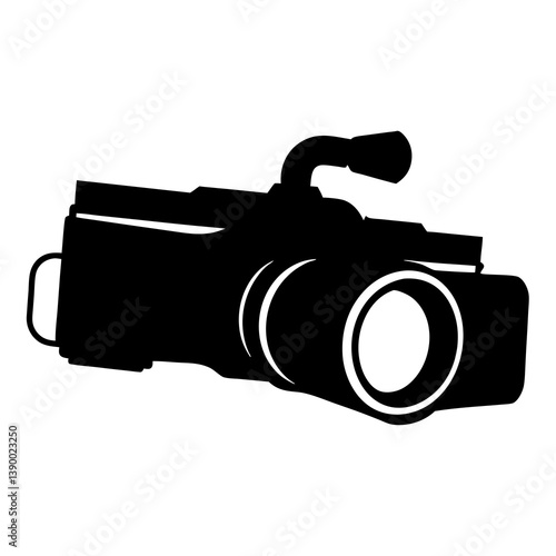 Professional Camcorder Silhouette Illustration For Media Production And Film Making