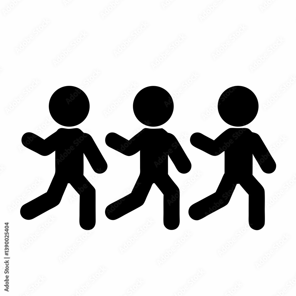 Group Of People Running Black Silhouette Simple Vector Illustration Design Group Of People Running Black Silhouette Simple Vector Illustration Design