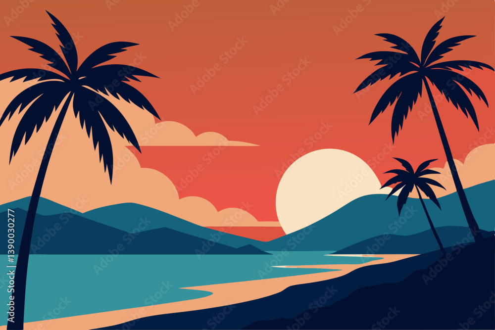 palm trees on the beach palm trees on the beach