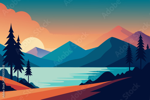 landscape with mountains