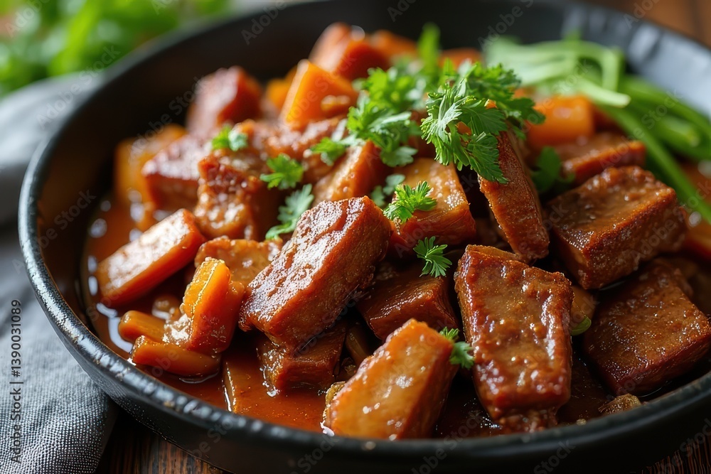 Fototapeta premium Beef Oyster Sauce Presentation