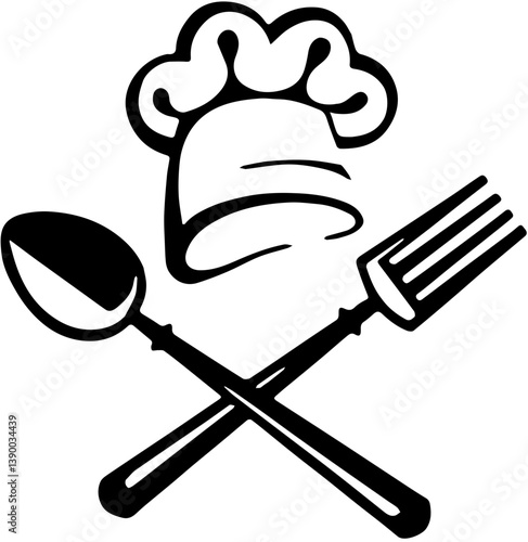 Spoon and fork shiloutte kitchenware