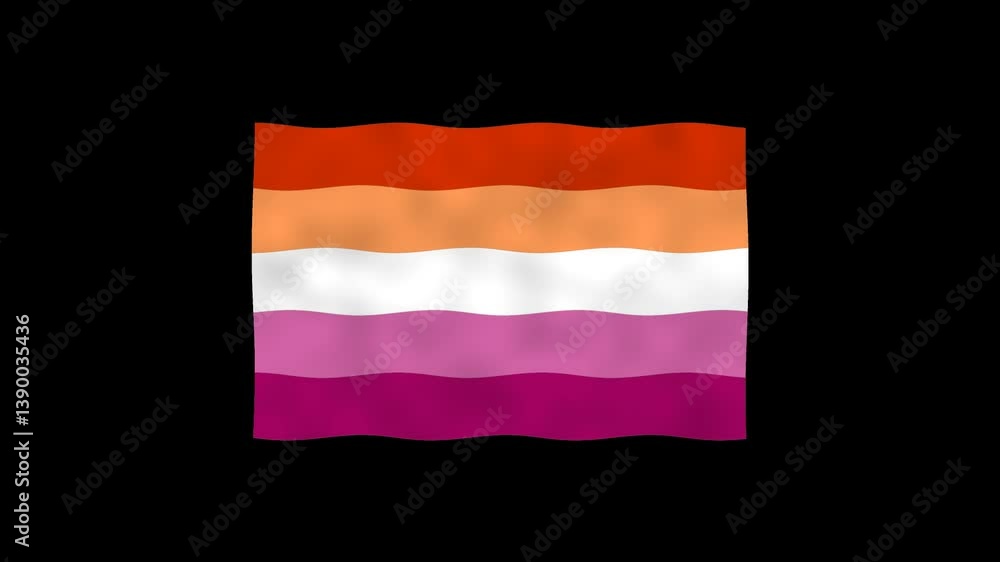 Lesbian Waving Flag