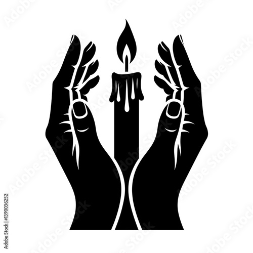 Hands holding candle symbolizing Vesak light