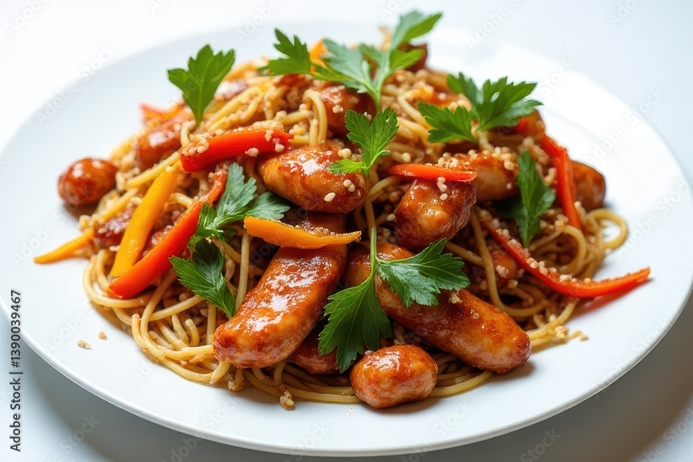 Szechuan Chicken Noodle Bowl with Vibrant Veggies Szechuan Chicken Noodle Bowl with Vibrant Veggies