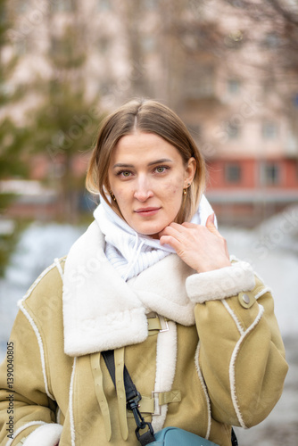 Wallpaper Mural Woman in the street in spring. High quality photo Torontodigital.ca