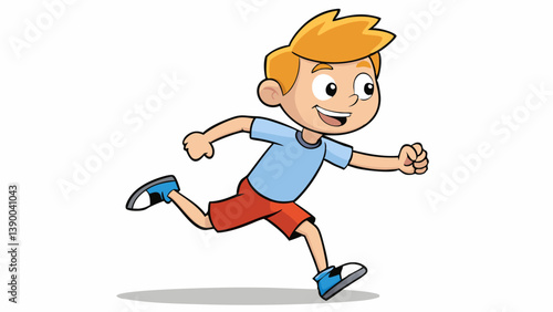 The boy runs