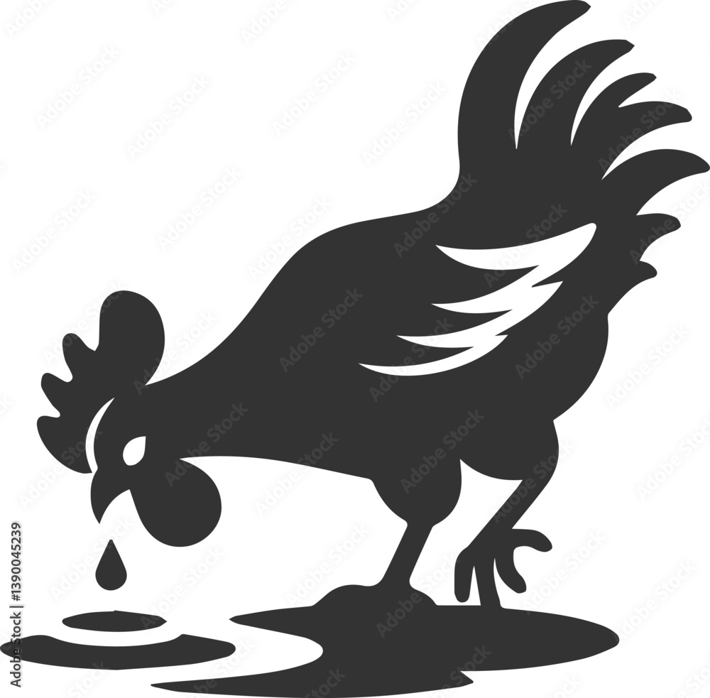 Obraz premium Hen silhouette vector