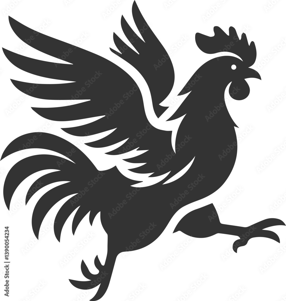 Obraz premium Hen silhouette vector