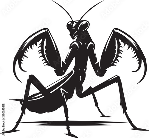 Praying mantis logo vector