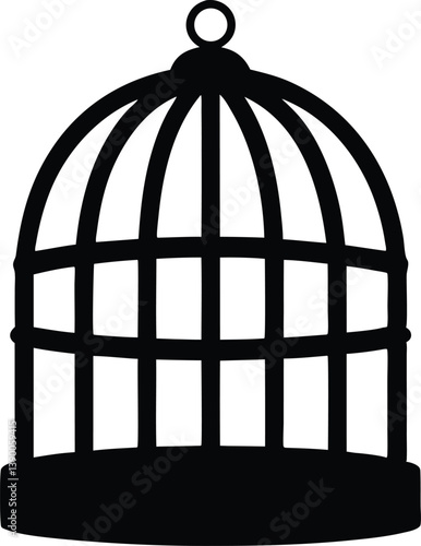 birdcages with bird silhouette vector,Bird cage icon