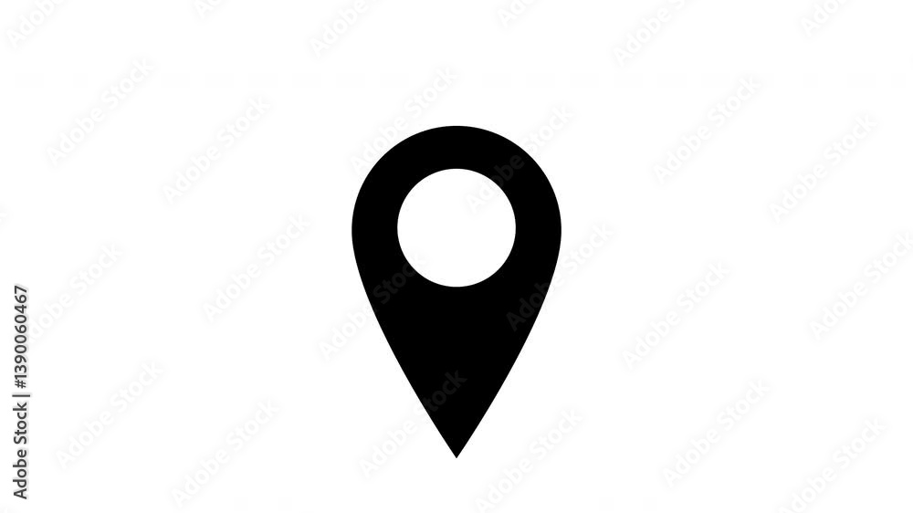 黒い地図の矢印が上下するループアニメーション 動画(白背景) 黒い地図の矢印が上下するループアニメーション 動画(白背景)