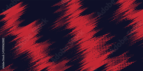Red halftone dots blue color pattern gradient grunge texture background. Dot pop art comic sport style vector modern illustration. Eps10