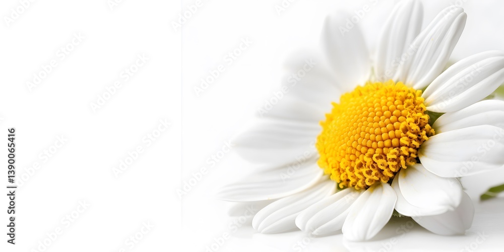 Obraz premium Close-up of a Beautiful White Daisy Flower with Yellow Center