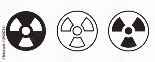 Set of Radioactive Hazard Symbols for Warning Signs and Industrial Use
