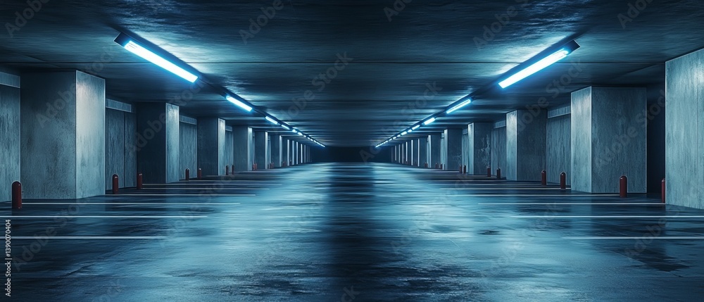 A futuristic, sci-fi themed tunnel corridor with a dark and grunge atmosphere
