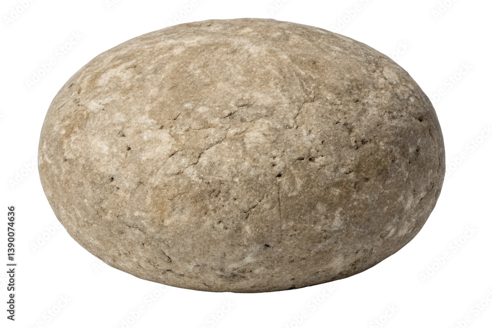 Smooth round stone with a natural texture isolated with transparent background Smooth round stone with a natural texture isolated with transparent background