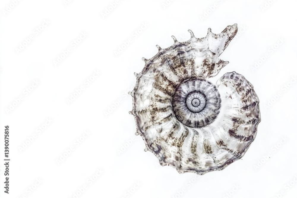 Spiral seashell on white background Spiral seashell on white background