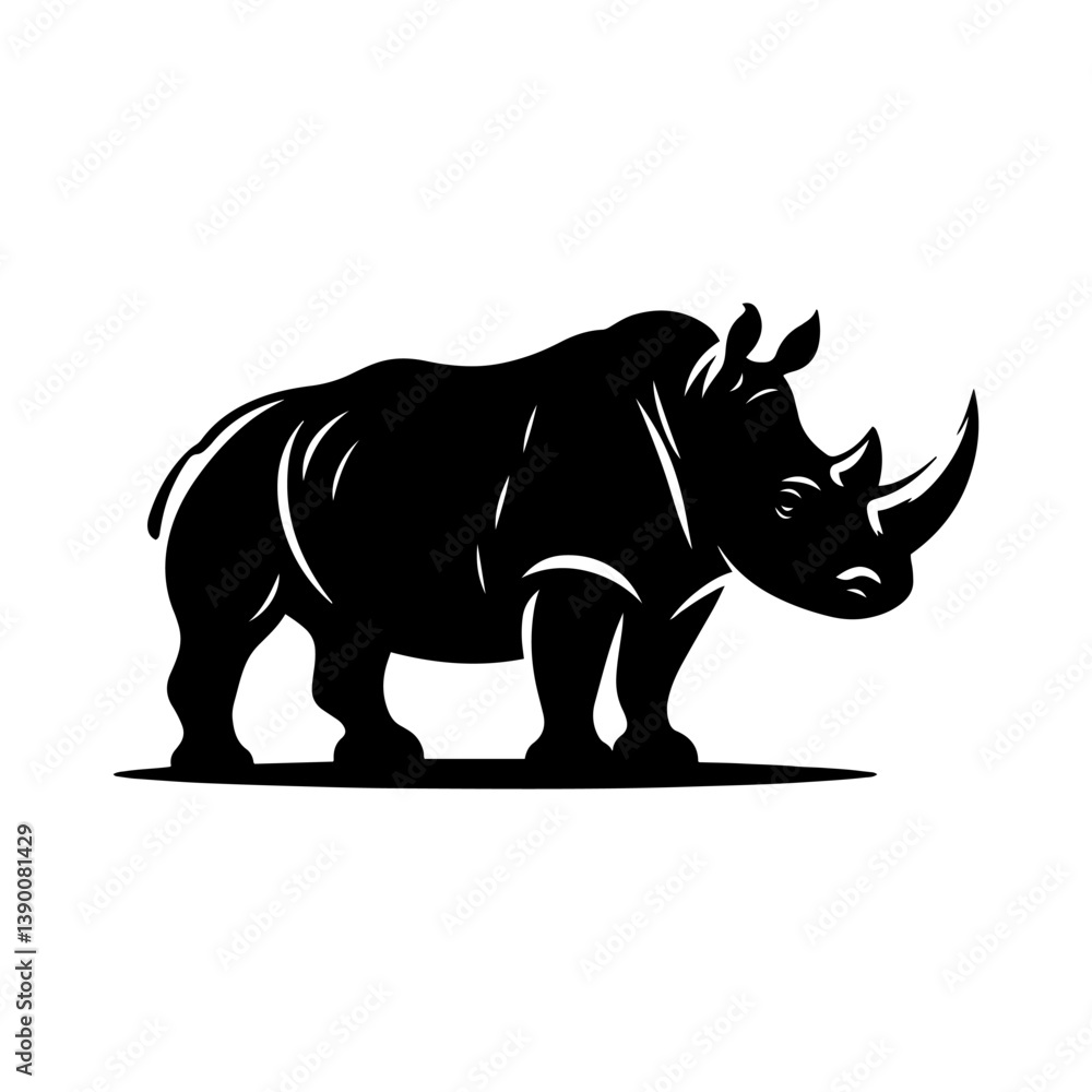 Rhinoceros Silhouette - Minimalist Design of Rhinoceros - Vector of Rhinoceros - Rhinoceros Illustration. Rhinoceros Silhouette - Minimalist Design of Rhinoceros - Vector of Rhinoceros - Rhinoceros Illustration.