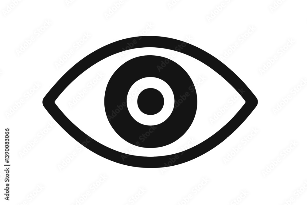 Eye vector icon representing vision and observation in a minimalist design suitable for various applications and platforms Eye vector icon representing vision and observation in a minimalist design suitable for various applications and platforms
