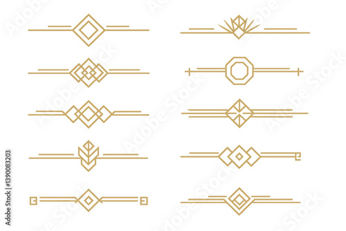 Minimalist line vector icons showcasing various decorative borders and dividers for use in design projects and digital applications