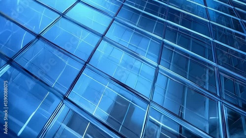 Wallpaper Mural A blue background with a lot of glass blocks. The blocks are arranged in a way that they look like they are part of a building. The blocks are all different sizes and shapes Torontodigital.ca