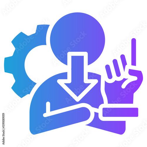 Emotional Control glyph gradient icon