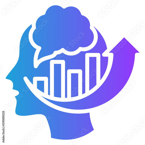Growth Mindset glyph gradient icon