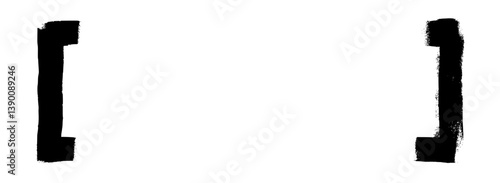 Square Brackets Grunge Brush Stroke Vector