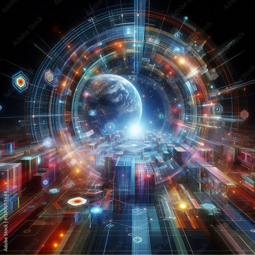Fototapeta premium Advancing AI and IoT Integration: Revolutionizing Smart Technologies for Future Innovation