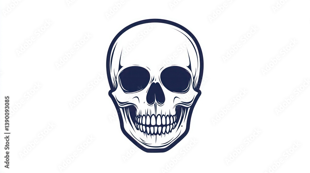 Detailed illustration of a human skull Detailed illustration of a human skull