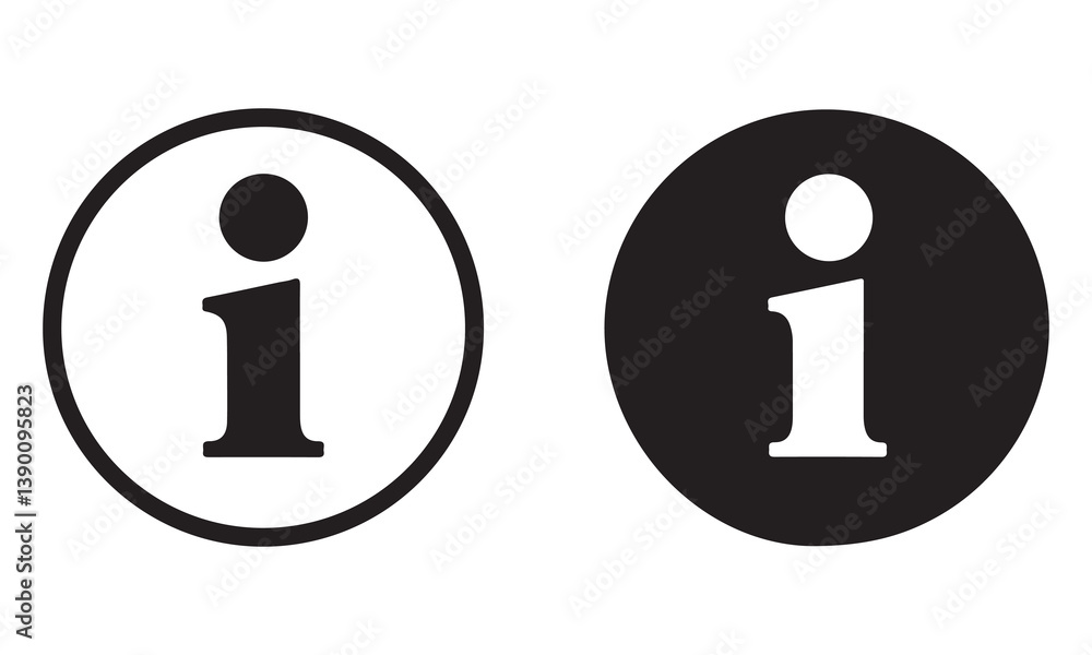 Information Icon Set – Outline and Solid Style Vector Symbols Information Icon Set – Outline and Solid Style Vector Symbols