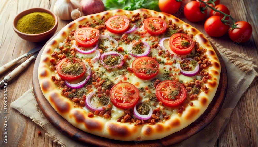 Manakish Lebanon – A Lebanese flatbread topped with za’atar Manakish Lebanon – A Lebanese flatbread topped with za’atar