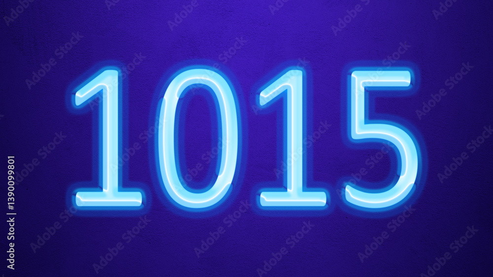Glowing blue number design of 1015 on blue background. Glowing blue number design of 1015 on blue background.