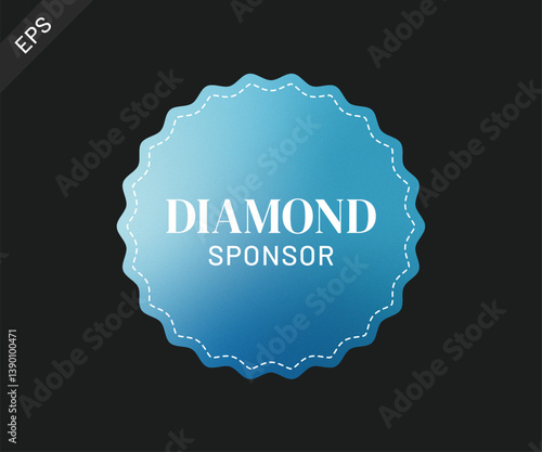 Circle Diamond Sponsor Badge, Vector illustration	

