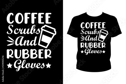 Coffee scrubs and rubber gloves - Art files for Cricut and Silhouette. You can edit them with Adobe Illustrator.